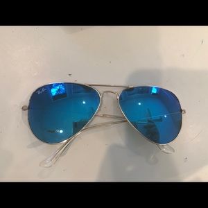 Blue ray ban aviator flash lens sunglasses